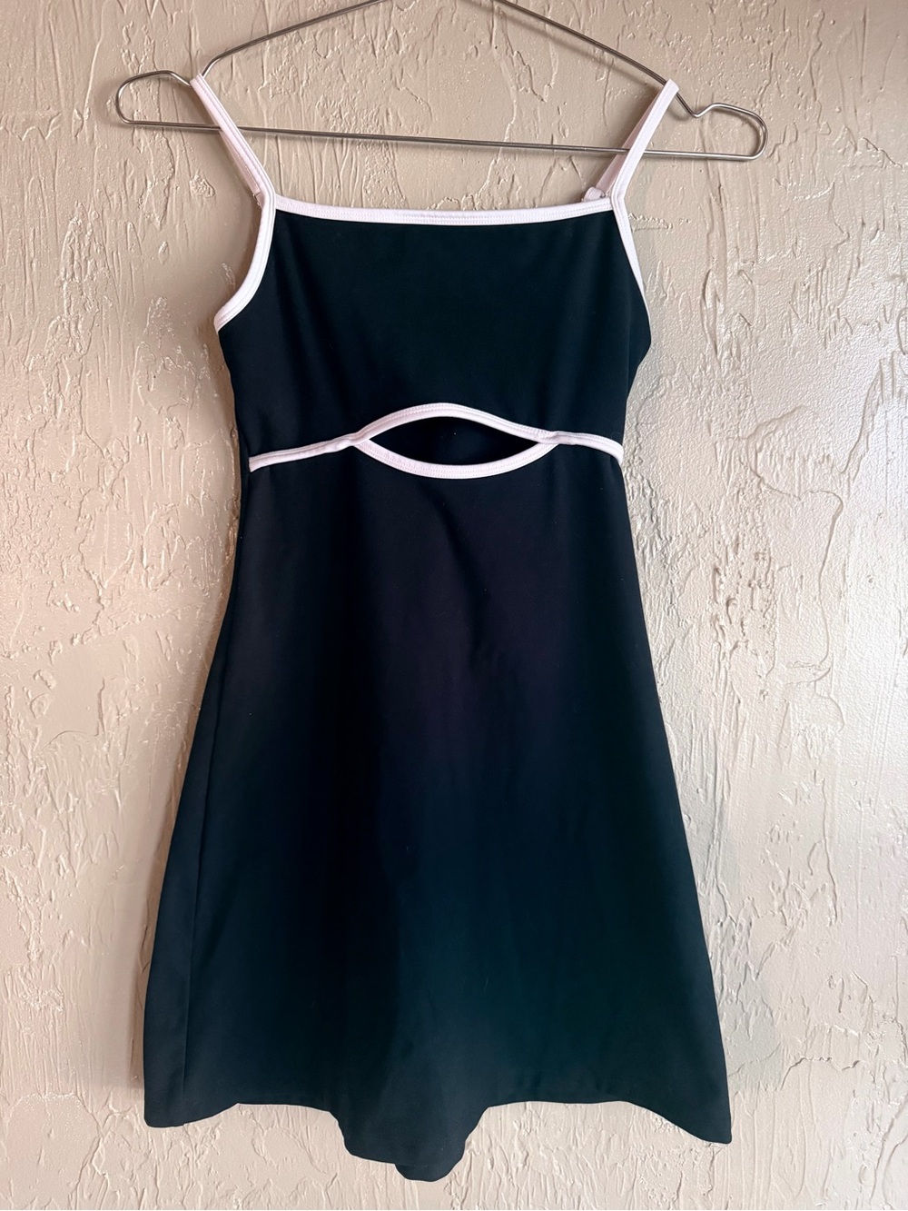Wild Fable ButterBliss Dress Womens XS Black White Cutout Mini Skater Y2K
